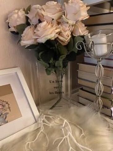 مزهرية زهرة لديكور الغرفة - مزهرية كتاب شفافة من الأكريليك الحديث لديكور المنزل وغرفة المعيشة وطاولة الطعام والمدخل والعباءة والرف والزفاف والحرف المكتبية in Kuwait