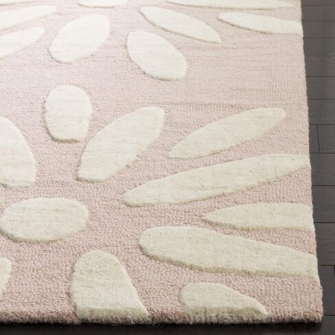 SAFAVIEH Kids Collection Area Rug - 6' x 9', Pink & Ivory, Handmade Daisy Wool, Ideal for High Traffic Areas in Living Room, Bedroom (SFK914P) in Saudi Arabia