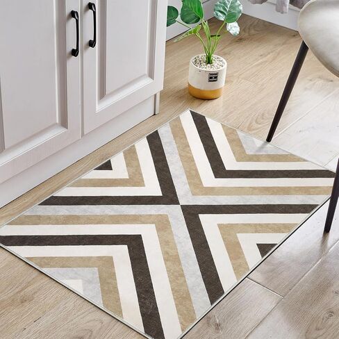 Door Mat 2x3 Washable Rug Entryway Rug Thin Rug Modern Geometric Accent Rug Soft Rug Indoor Area Rug Non Slip Carpet Kitchen Living Room Bedroom Dining Room Office,Blue in Saudi Arabia