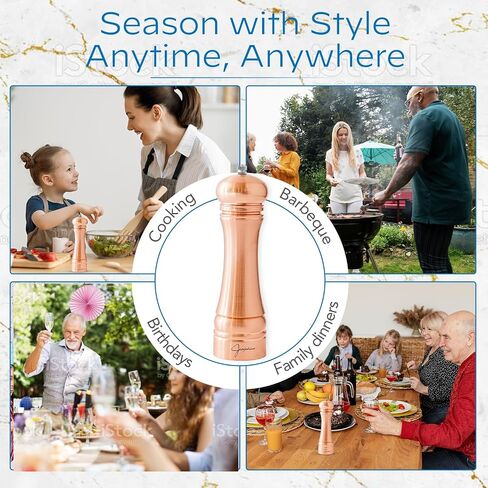 Classic Copper Plated Pepper Grinder - 8 Inch Manual Gourmet Pepper Mill and Spice Grinder in Saudi Arabia