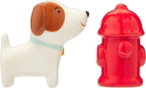 Pearhead Dog’s Life Salt and Pepper Shaker Set, Dog and Fire Hydrant Salt and Pepper Shakers, Home and Kitchen Décor, Unique Salt and Pepper Shaker Set, Dog Lover Kitchen Décor in Saudi Arabia