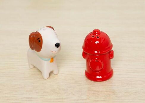 Pearhead Dog’s Life Salt and Pepper Shaker Set, Dog and Fire Hydrant Salt and Pepper Shakers, Home and Kitchen Décor, Unique Salt and Pepper Shaker Set, Dog Lover Kitchen Décor in Saudi Arabia
