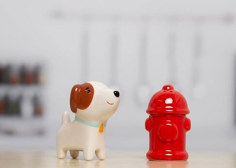 Pearhead Dog’s Life Salt and Pepper Shaker Set, Dog and Fire Hydrant Salt and Pepper Shakers, Home and Kitchen Décor, Unique Salt and Pepper Shaker Set, Dog Lover Kitchen Décor in Saudi Arabia