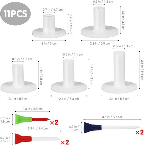 تيشيرتات جولف شتوية من كليسبيد، 11 قطعة من حاملات كرات الجولف المطاطية بارتفاعات مختلفة لسجادات ضرب الجولف والتدريب الداخلي والخارجي in Kuwait