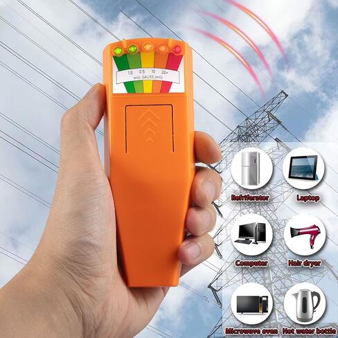 5 LED EMF متر كاشف المجال المغناطيسي شبح الصيد خوارق معدات اختبار المحمولة عداد برتقالي in Kuwait