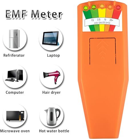 5 LED EMF متر كاشف المجال المغناطيسي شبح الصيد خوارق معدات اختبار المحمولة عداد برتقالي in Kuwait