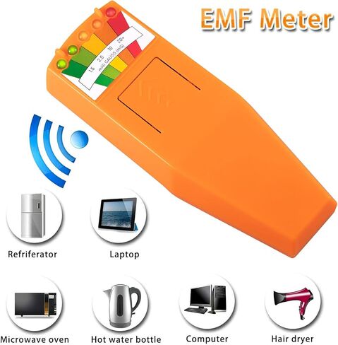 5 LED EMF متر كاشف المجال المغناطيسي شبح الصيد خوارق معدات اختبار المحمولة عداد برتقالي in Kuwait