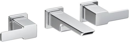 Moen TS6731BN 90 Degree Two-Handle Wall Mount Bathroom Faucet Trim, Valve Required, Brushed Nickel in Saudi Arabia