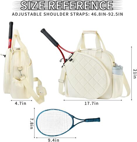 Pickleball Bag, Pickleball Bag for Women, Universal Badminton Tennis Bags Paddle Bag with Shoe Compartment/Fence Hook & Adjustable, Gym Weekender Travel Bag in Saudi Arabia