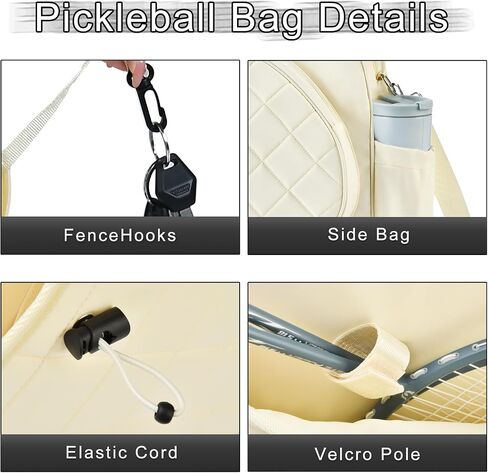 Pickleball Bag, Pickleball Bag for Women, Universal Badminton Tennis Bags Paddle Bag with Shoe Compartment/Fence Hook & Adjustable, Gym Weekender Travel Bag in Saudi Arabia
