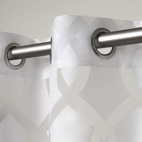 Exclusive Home Curtains EH7958-01 2-84G Rio Burnout Sheer Grommet Top Curtain Panel Pair, 54x84, Winter White, 2 Piece in Saudi Arabia