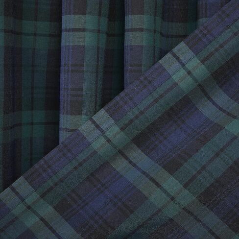 SKL Home Hearthside Plaid Window Curtain Panel, 54X54, Green/Navy in Kuwait