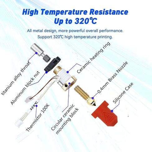 مجموعة قوالب التسخين السيراميكية K1، درجة حرارة عالية 300 درجة مئوية، 60 وات، طباعة عالية السرعة لطابعة Creality K1 / K1 MAX ثلاثية الأبعاد in Kuwait