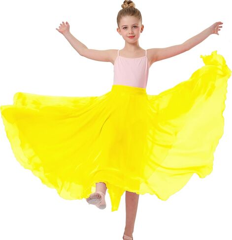 720 Degrees Tencel Wrap Dress Gradual Color Tencel Ballet Modern Dance Girl Performing Practice Skirt in Saudi Arabia
