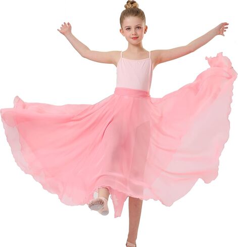 720 Degrees Tencel Wrap Dress Gradual Color Tencel Ballet Modern Dance Girl Performing Practice Skirt in Saudi Arabia