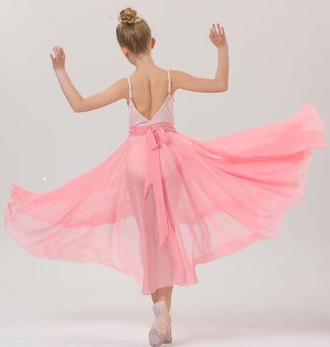 720 Degrees Tencel Wrap Dress Gradual Color Tencel Ballet Modern Dance Girl Performing Practice Skirt in Saudi Arabia