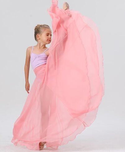 720 Degrees Tencel Wrap Dress Gradual Color Tencel Ballet Modern Dance Girl Performing Practice Skirt in Saudi Arabia