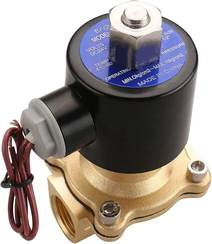Baomain Pneumatic 1/2 Inch 12V/24V/110V/220V Normally Open 2 Way Brass Electric Solenoid Valve for Water,Air 2W-160-15K (DC 24V) in Saudi Arabia