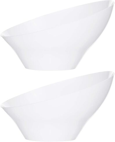 PLASTICPRO Disposable Angled Plastic Bowls Round Small Serving Bowl, Elegant for Party's, Snack, or Salad Bowl, White, Pack of 8 in Saudi Arabia