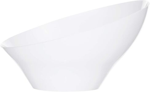 PLASTICPRO Disposable Angled Plastic Bowls Round Small Serving Bowl, Elegant for Party's, Snack, or Salad Bowl, White, Pack of 8 in Saudi Arabia
