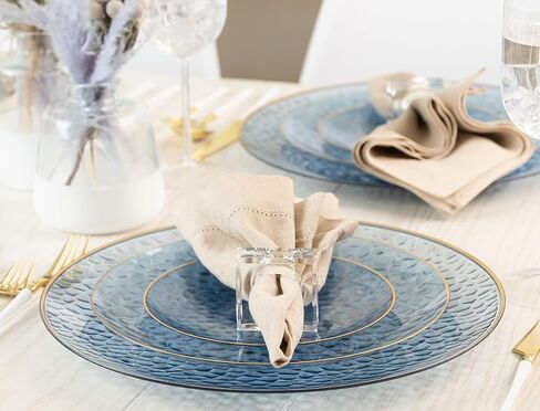 PLASTICPRO 32 Piece Combo Plates Set includes 16-7'' inch Plates & 16-10'' inch Plates Black Plastic PartyPlates Premium heavyweight Elegant, Disposable, Tableware, Dishes, in Kuwait