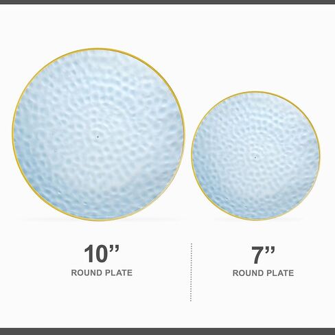 PLASTICPRO 32 Piece Combo Plates Set includes 16-7'' inch Plates & 16-10'' inch Plates Black Plastic PartyPlates Premium heavyweight Elegant, Disposable, Tableware, Dishes, in Kuwait