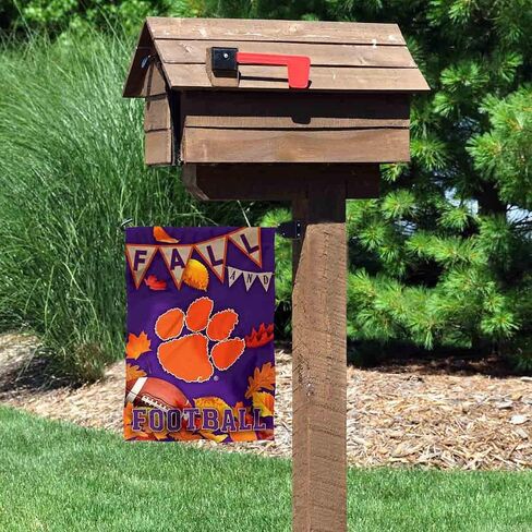 Clemson Tigers Fall Leaves Football Season Garden Yard Flag in Saudi Arabia