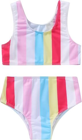 Toddler Girl Bathing Suit Bikini Sets 2-Piece Swimsuit Set Summer Stripe Beach Bikini in Kuwait
