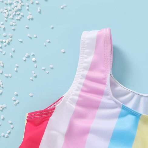 Toddler Girl Bathing Suit Bikini Sets 2-Piece Swimsuit Set Summer Stripe Beach Bikini in Kuwait