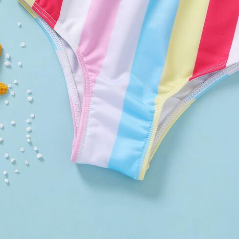 Toddler Girl Bathing Suit Bikini Sets 2-Piece Swimsuit Set Summer Stripe Beach Bikini in Kuwait