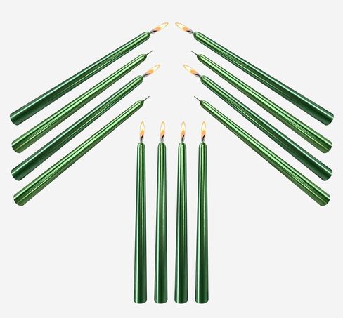 12 Pack 10 Inch Shiny White Dripless Taper Candles, 100% Soy, Non Toxic, for Home Decor, Wedding, Family Gathering, Music Festival, Restaurants, Yoga & Meditation in Saudi Arabia