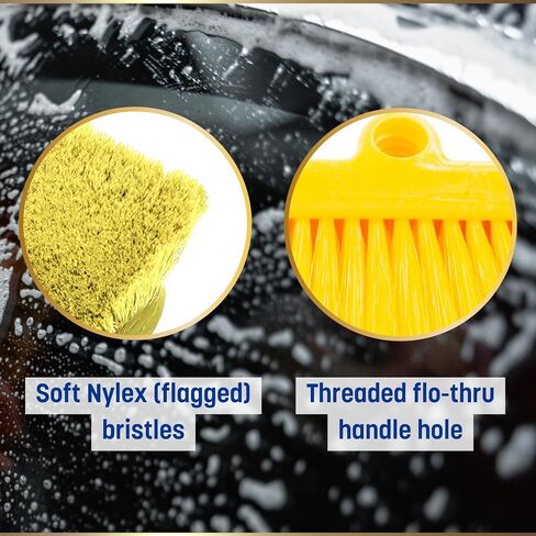 SPARTA 41278EC02 Flo-Thru Plastic Wall Scrub Brush, Equipment Brush With Soft Nylex Bristles For Industrial Kitchens, Hospitals, Commercial Cleaning, 4 Inches, White, (Pack of 12) in Saudi Arabia