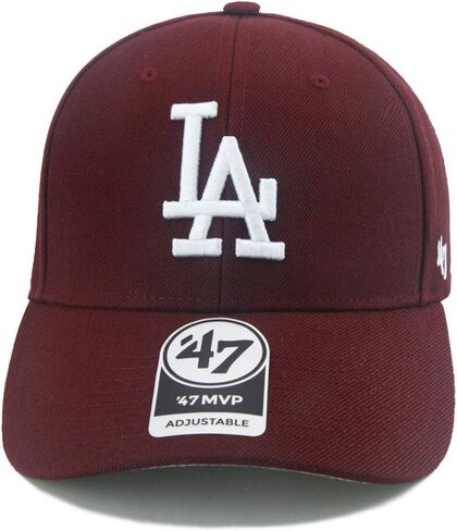 '47 Los Angeles Dodgers MLB Baseball Cap Dark Maroon MVP Brand Adjustable Hat in Saudi Arabia