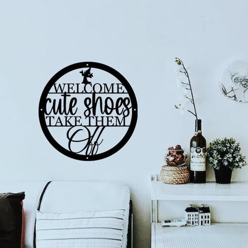 Decoration Wall Art Home Decor - Merry Christmas Deer Decor Wall Art Welcome Decor Signs for Home and Office Decorative Entry Sign Garden/Kitchen/Bedroom (Black, Modern Style) 12inch in Saudi Arabia