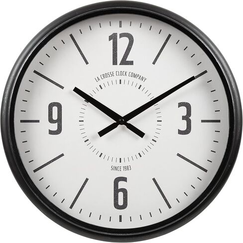 La Crosse Clock 404-3041C 16 بوصة سوليفان أسود صناعي كوارتز ساعة حائط تناظرية in Kuwait