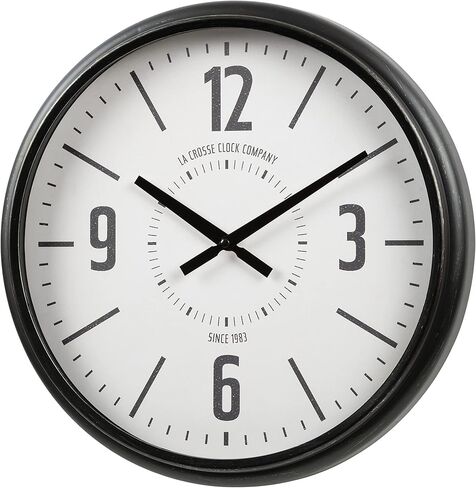 La Crosse Clock 404-3041C 16 بوصة سوليفان أسود صناعي كوارتز ساعة حائط تناظرية in Kuwait