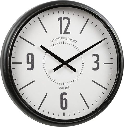 La Crosse Clock 404-3041C 16 بوصة سوليفان أسود صناعي كوارتز ساعة حائط تناظرية in Kuwait