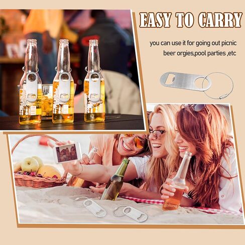 12 Pack Stainless Steel Flat Bottle Opener with Keychain 3.5 x 1.3 Inches Beverage Beer Bottle Opener Keychain Key Ring for Men Women Bartender Kitchen Bar Restaurant in Saudi Arabia
