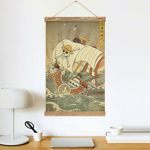 Anime Posters Wall Hanging Scroll Wooden Frame Poster Canvas Wall Art For Bedroom Decor 13x20in in Saudi Arabia