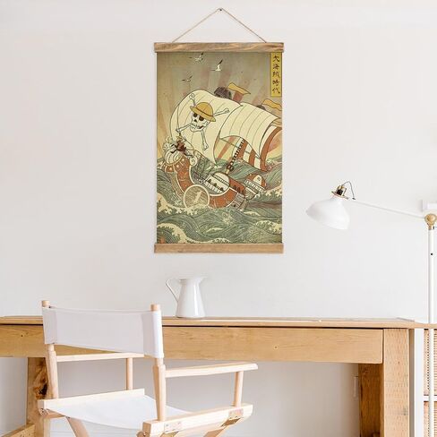 Anime Posters Wall Hanging Scroll Wooden Frame Poster Canvas Wall Art For Bedroom Decor 13x20in in Saudi Arabia