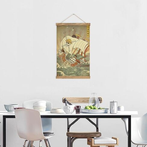 Anime Posters Wall Hanging Scroll Wooden Frame Poster Canvas Wall Art For Bedroom Decor 13x20in in Saudi Arabia