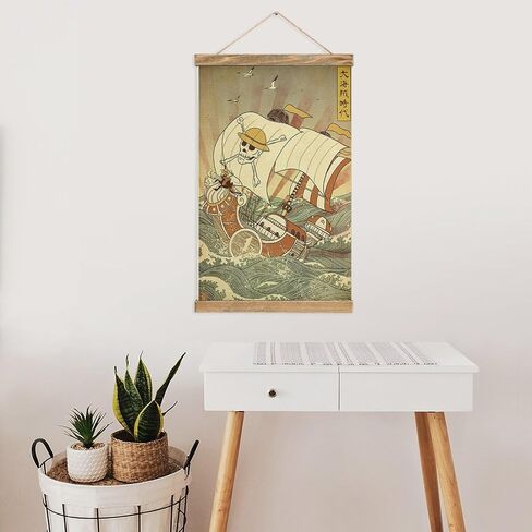 Anime Posters Wall Hanging Scroll Wooden Frame Poster Canvas Wall Art For Bedroom Decor 13x20in in Saudi Arabia