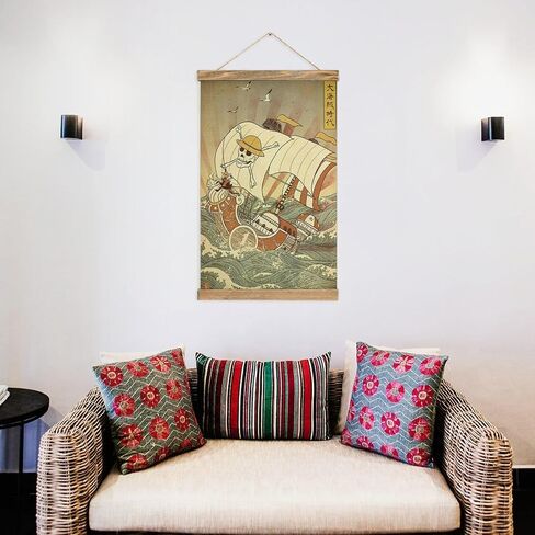 Anime Posters Wall Hanging Scroll Wooden Frame Poster Canvas Wall Art For Bedroom Decor 13x20in in Saudi Arabia