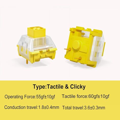 Kailh Tactile Clicky Keyboard Switches,3 Pin 45gf Glazed Green Mechanical Switches Compatible for MX (45pcs) in Saudi Arabia