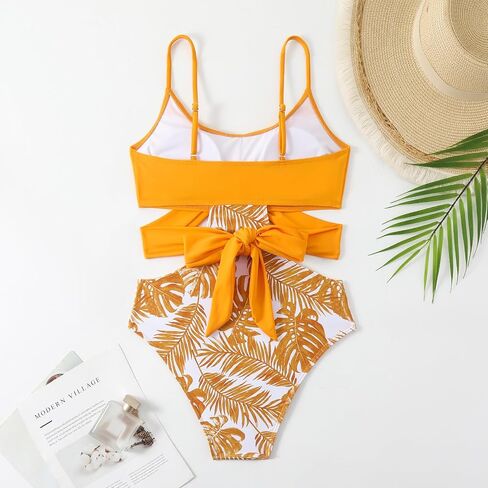 Women's Sexy Cutout Cross Front One Piece Swimsuit High Waist Tummy Control Bathing Suits Back Lace Up Monokini in Saudi Arabia