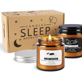 2 Pack Scented Candles, Sleep Jar Candles for Home Scented, Scented Candle Set for Stress Relief and Promote Sleep, Candles Gifts for Women and Men