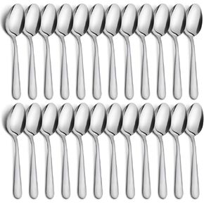 36-Piece Dinner Spoons Set, Funnydin 6.7" Stainless Steel Spoons Silverware, Durable Dessert Spoons, Table Spoon Use for Home, Kitchen and Restaurant - Mirror Polished, Dishwasher Safe