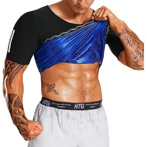 Sauna Shirt for Men Workout Sweat Shirt Weight Loss Sauna Compression Vest Sauna Suit Shapewear Gym Exercise Shirt