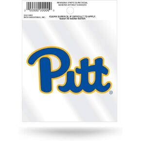 Rico Industries NCAA Pittsburgh Panthers Small Static Cling Decal, Blue, 3.75 x 4.75-inches