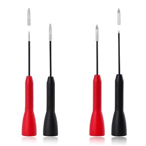 4 Pack 2mm Needle Test Probes 600V/10A Piercing Needle Non-destructive Test Probe Multimeter Probes Fine Point Tip Adapter Set for Multimeter Leads Electrical Testing